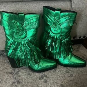 Nasty Gal Metallic Cowgirl Boots